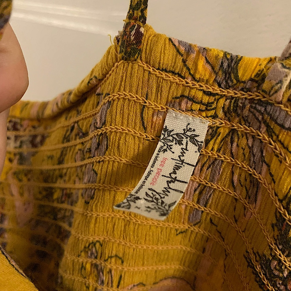 FREE PEOPLE | ONE STEP AHEAD | FLORAL YELLOW MAXI - Picture 7 of 7